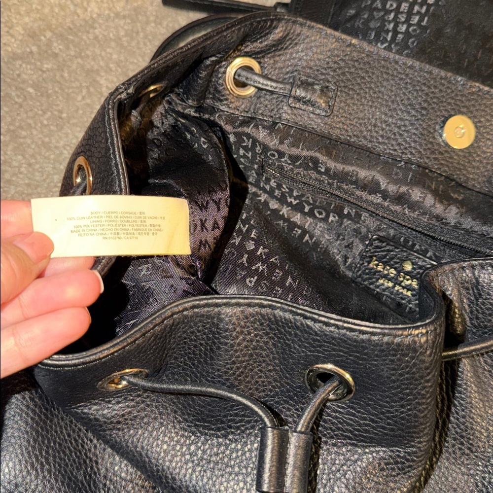 Kate Spade Black Drawstring Backpack - Picture 6 of 6